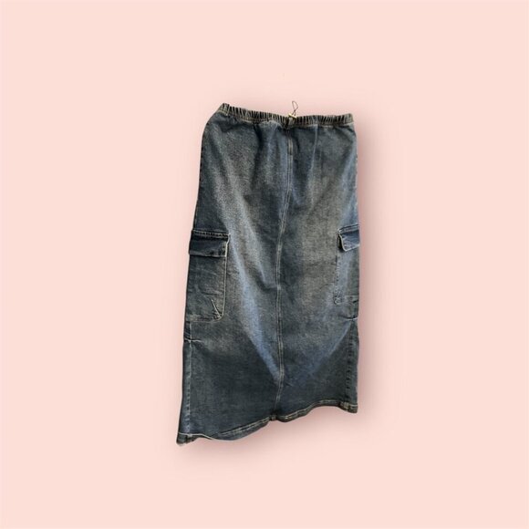 RE Generation jeans Blue Denim Maxi Skirt with Pockets Sz. XL NWT - Picture 1 of 13